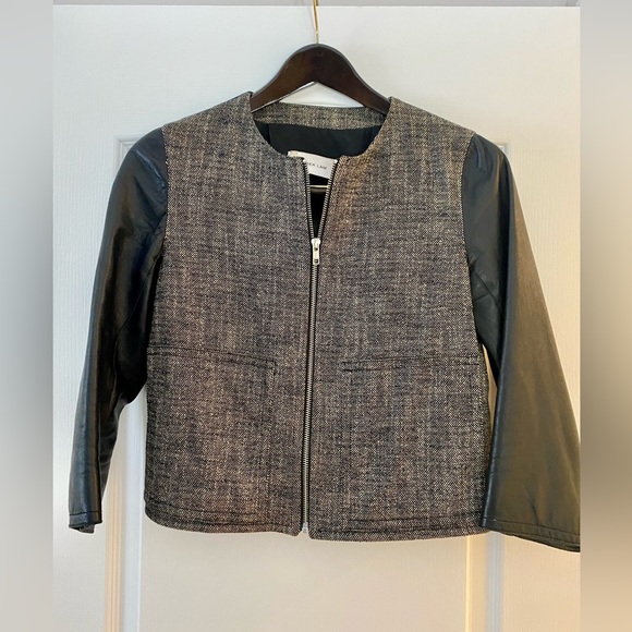 Derek lam crop jacket with leather sleeves - Picture 1 of 3